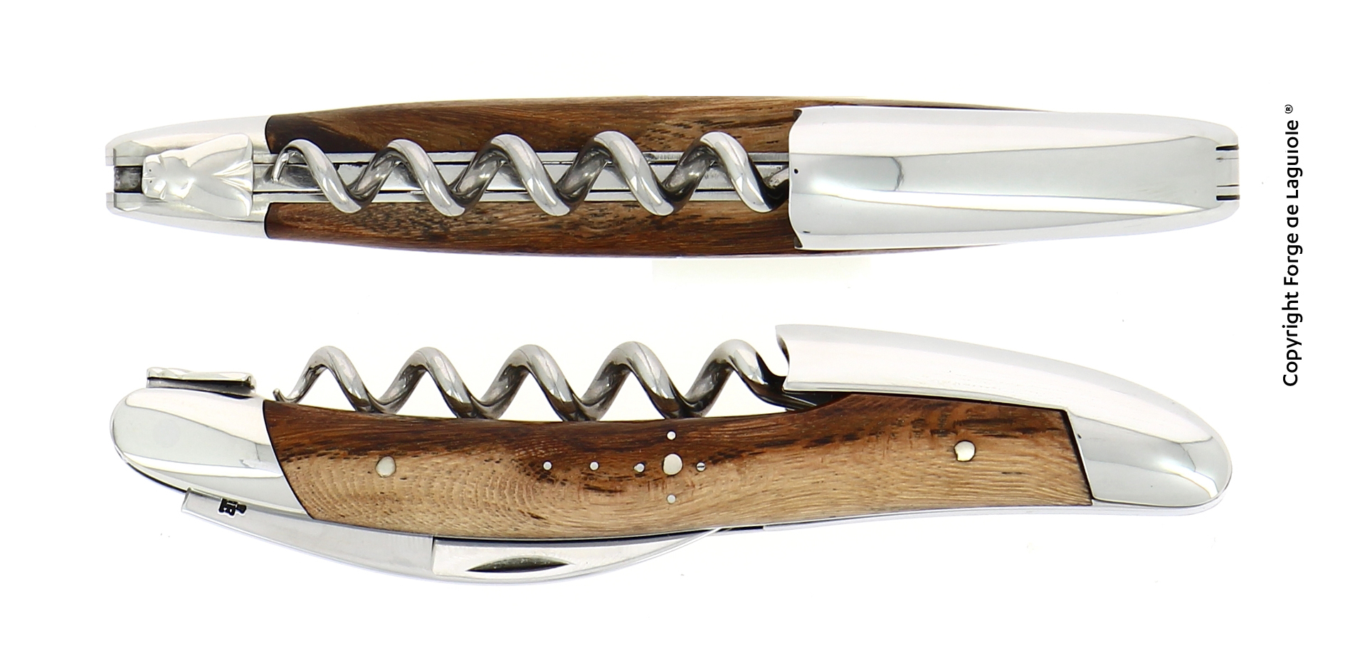 Elegantes Laguiole Kellnermesser aus Edelstahl mit edlem Holzgriff und Korkenzieher, ideal für Weinliebhaber