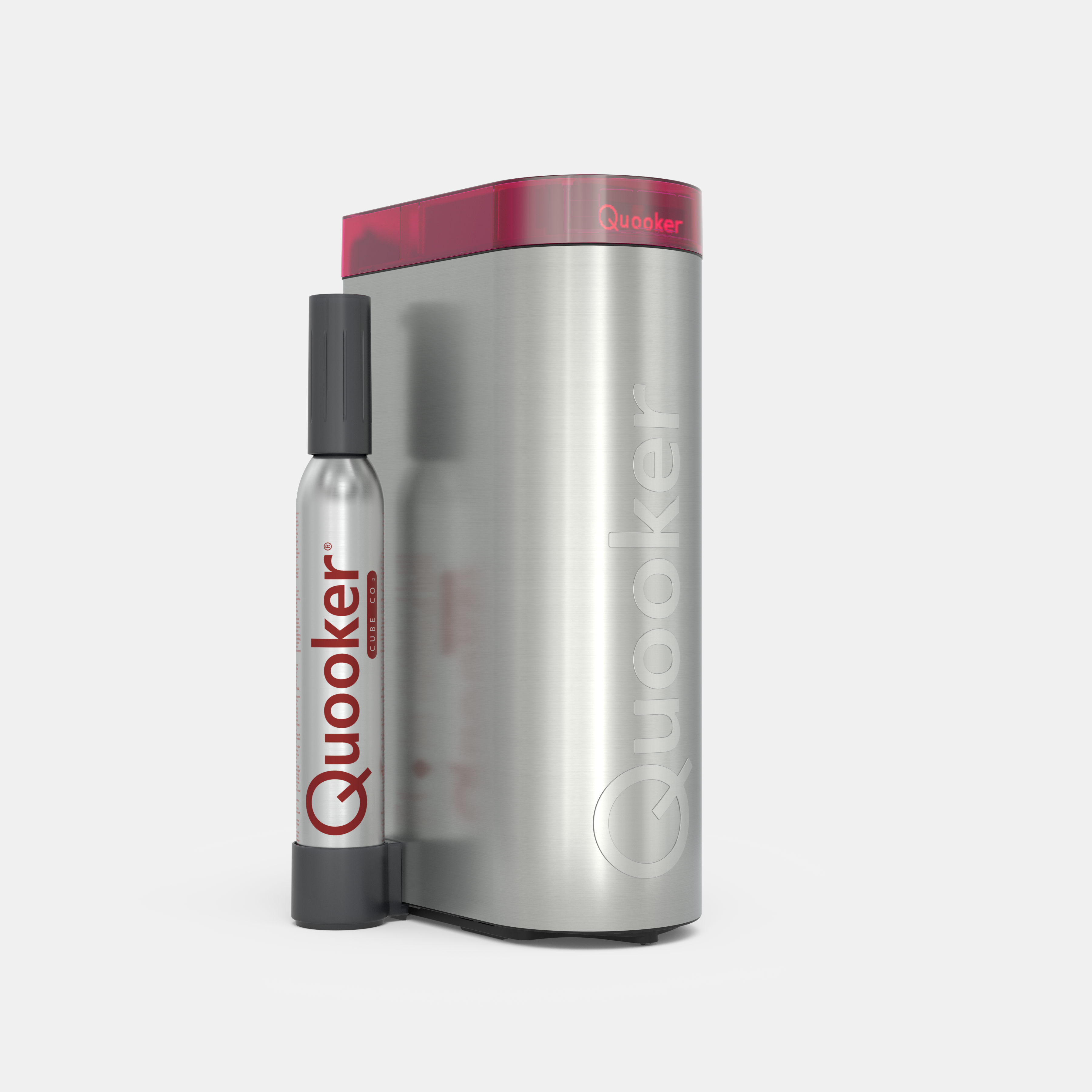 Quooker CUBE Kühlsystem aus Edelstahl mit CO₂-Zylinder für frisches, gekühltes und sprudelndes Wasser in der Küche