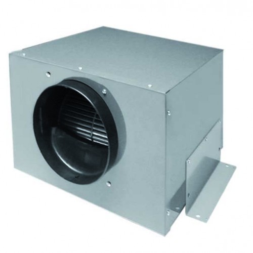 Metall-Kanalventilator mit rundem Anschluss, geeignet für den Einbau in Lüftungsanlagen