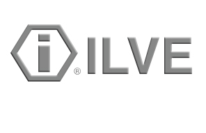 Graues ILVE Logo mit stilisiertem Hexagon und Buchstabe i, Symbol für Küchengerätehersteller
