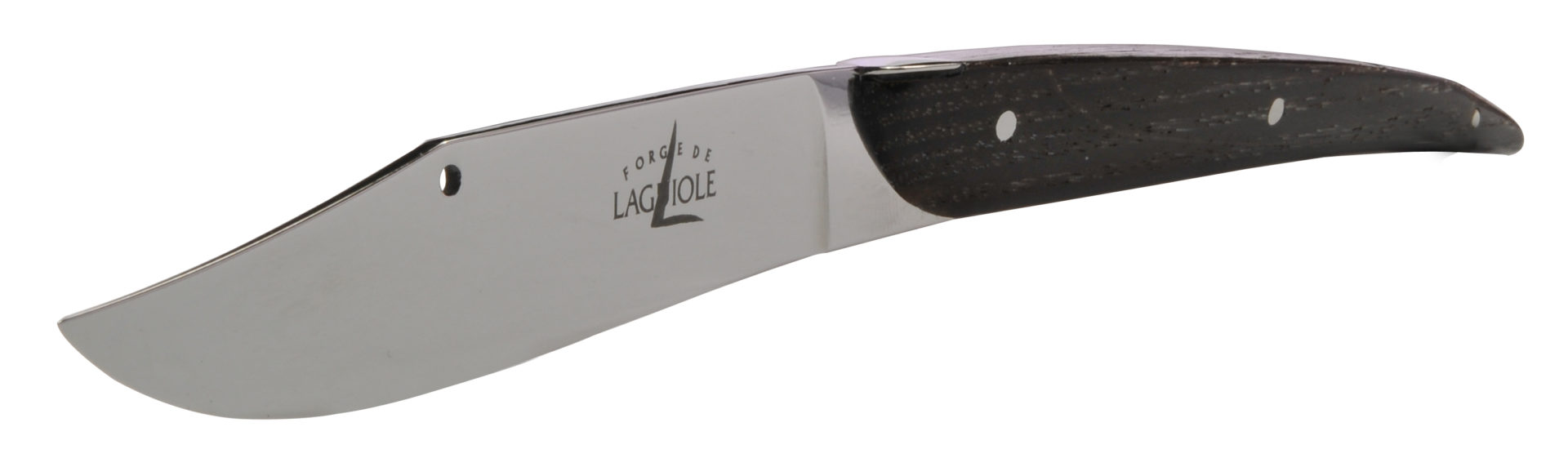 Klappbares Laguiole Taschenmesser von Forge de Laguiole mit polierter Edelstahlklinge und dunklem Holzgriff