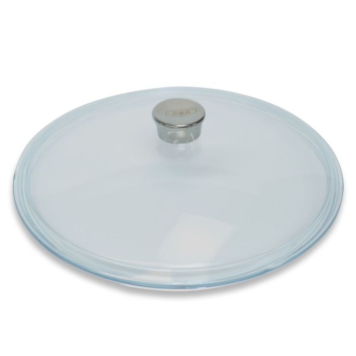 Runder Glasdeckel mit Metallgriff, geeignet als Topf- oder Pfannendeckel, transparent