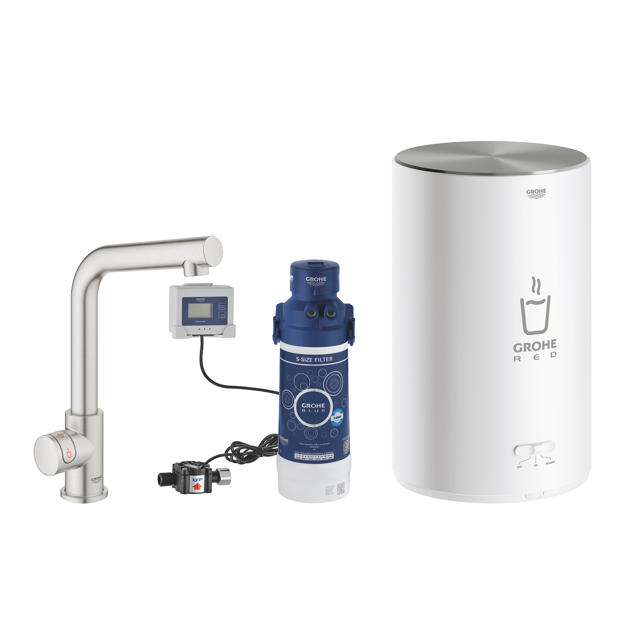 Grohe Red Küchenarmatur-Set mit Filter, digitaler Steuerung und Boiler, ideal für die Zubereitung von heißem Wasser