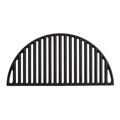 Halbrunder Gusseisen-Grillrost mit vertikalen Stäben, geeignet für Grill oder BBQ