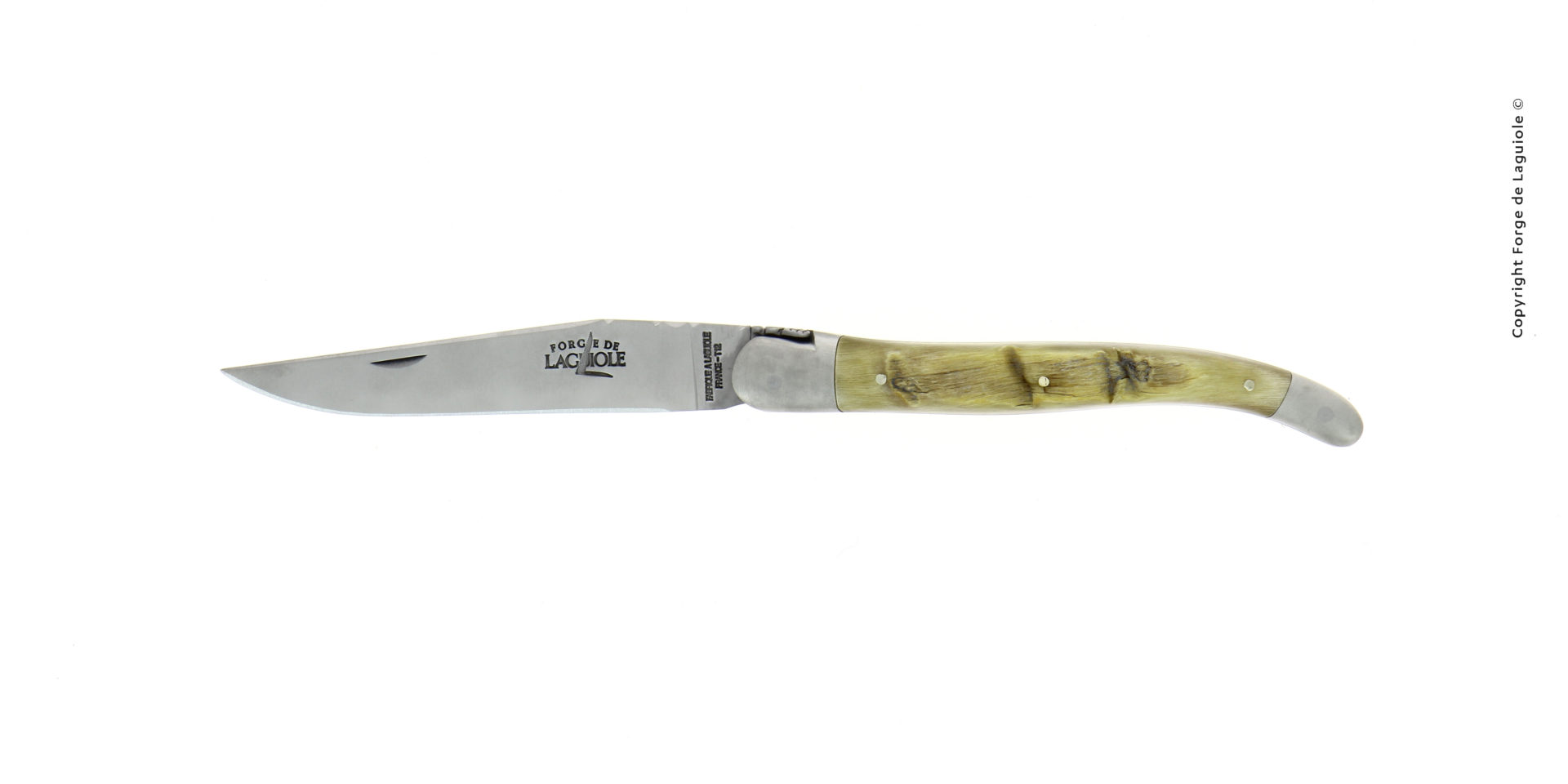 Hochwertiges Laguiole Taschenmesser mit Klinge aus Edelstahl und Griff aus echtem Horn, traditionell gefertigt von Forge de Laguiole