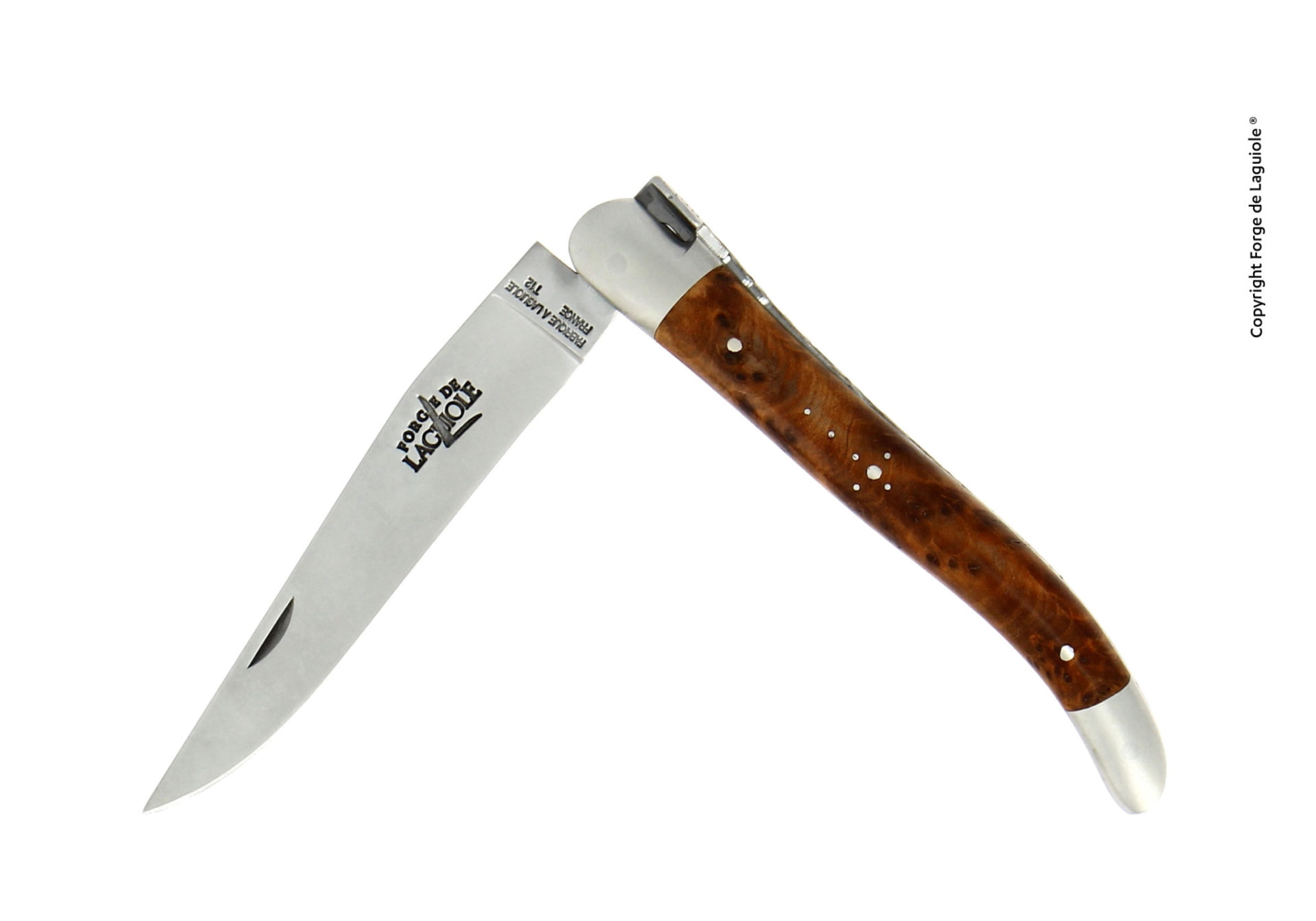 Handgefertigtes Laguiole Taschenmesser mit hochwertigem Holzgriff und polierter Edelstahlklinge, ideal für Outdoor und Sammler