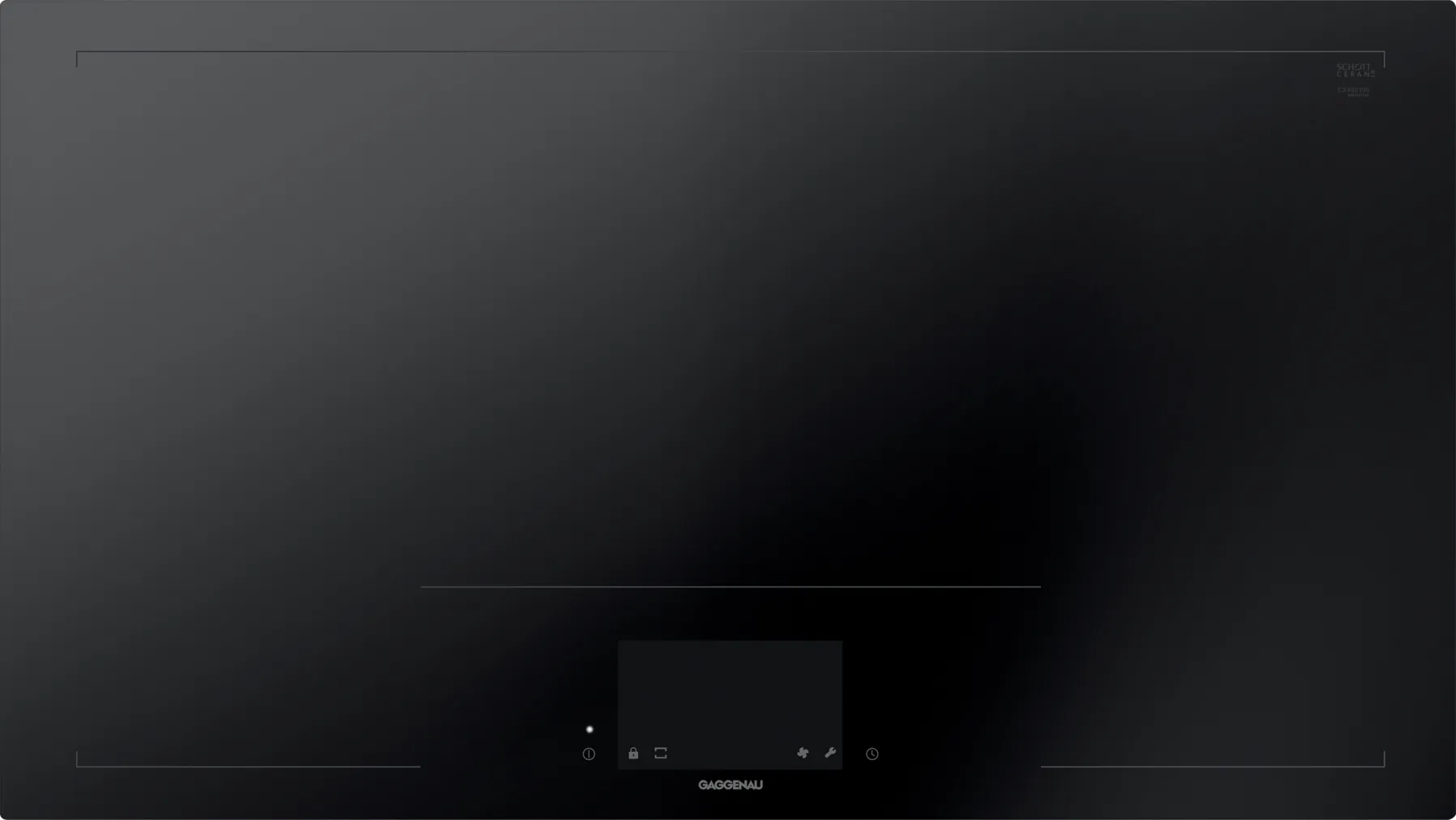 Modernes Gaggenau Flex-Induktionskochfeld der Serie 400 in Schwarz mit integriertem Touch-Bedienfeld