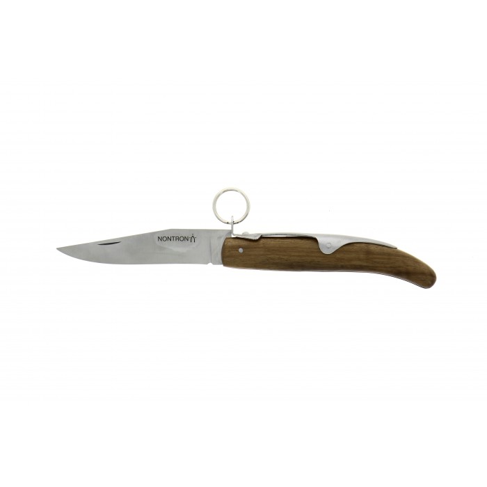 Abbildung eines Nontron Klappmessers mit Holzgriff und Edelstahlklinge, traditionelles Taschenmesser aus Frankreich