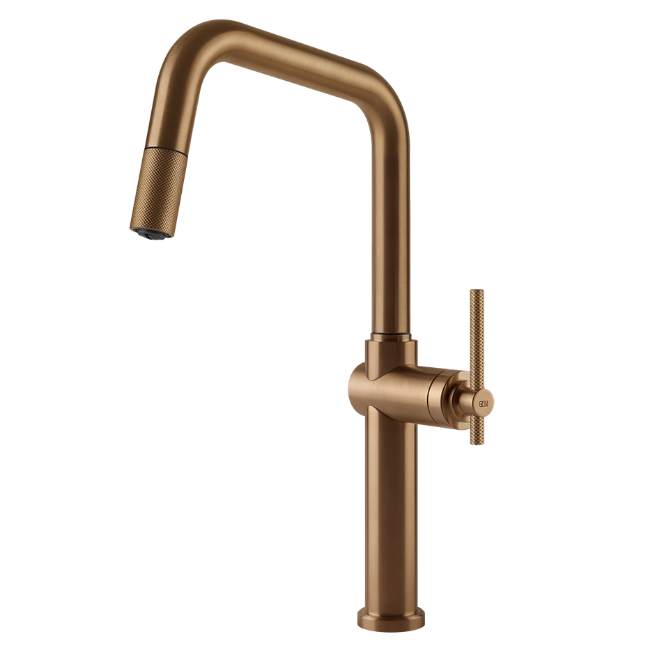Einhebel-Küchenarmatur in gebürstetem Bronze