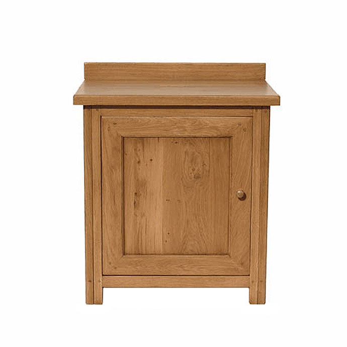 Nachtschrank aus massiver Eiche mit einer Tür, schlichtes Design, geeignet für Schlafzimmer oder Flur