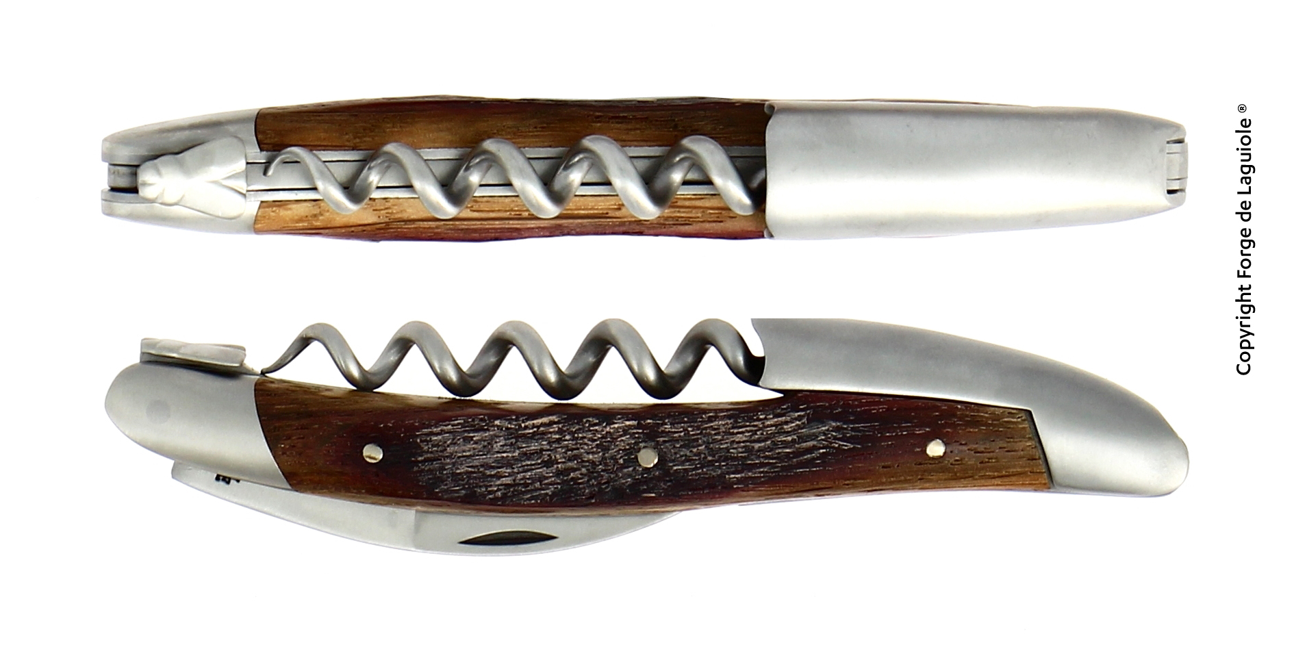 Edles Laguiole Kellnermesser mit integriertem Korkenzieher und Holzgriff, ideal für Weinliebhaber