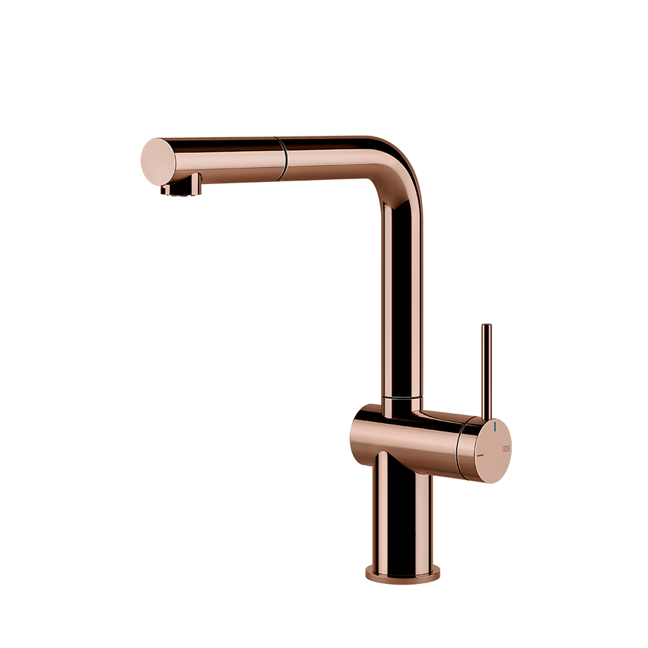 Moderne Küchenarmatur in Roségold mit Einhebelmischer