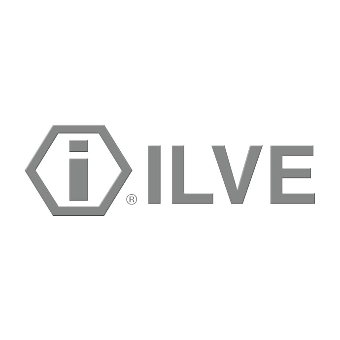ILVE Logo in Grau mit sechseckigem Symbol und Schriftzug, Symbolbild für die Marke ILVE