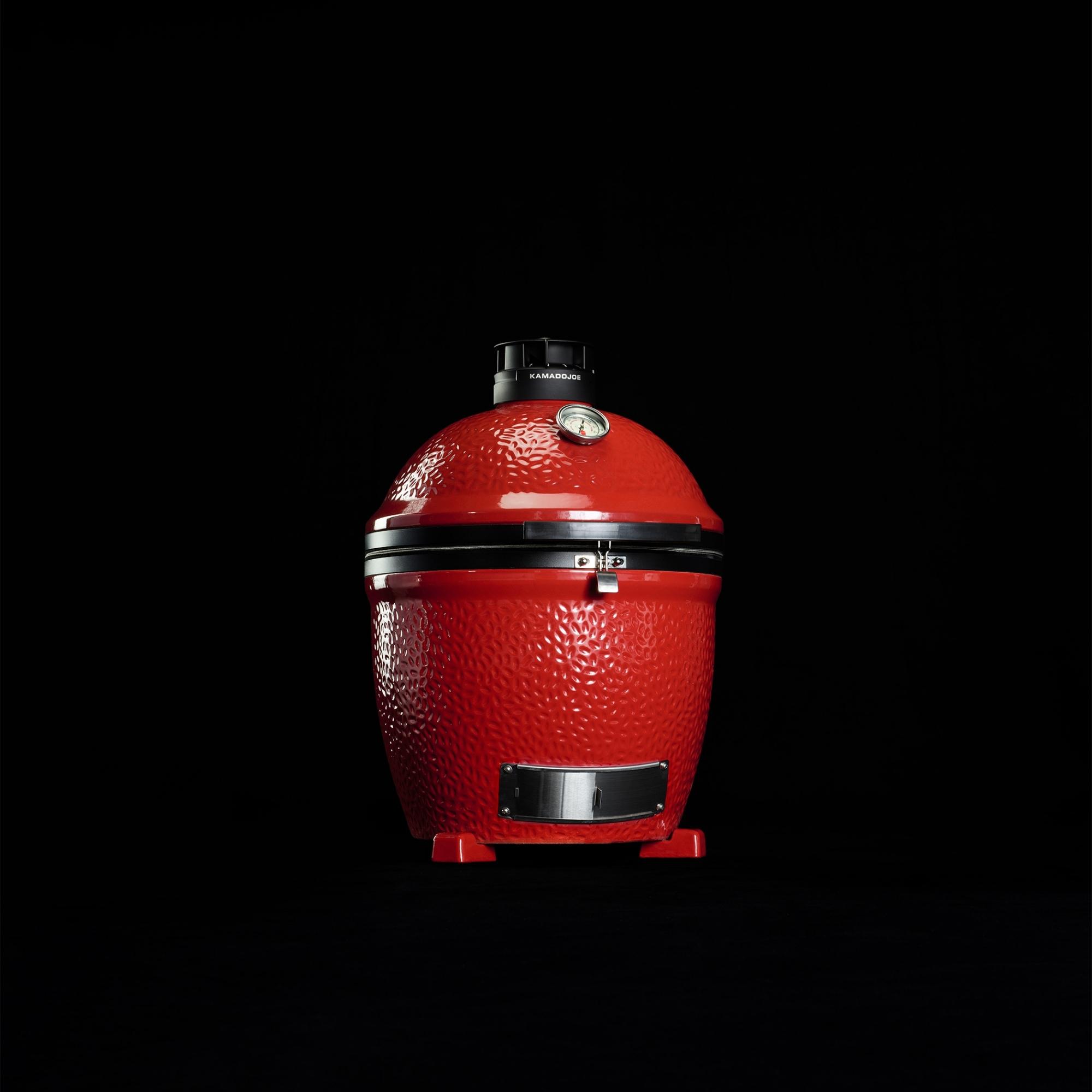 Kamado Joe Classic II Keramikgrill in Rot mit Temperaturanzeige, ideal zum Grillen, Smoken und Backen