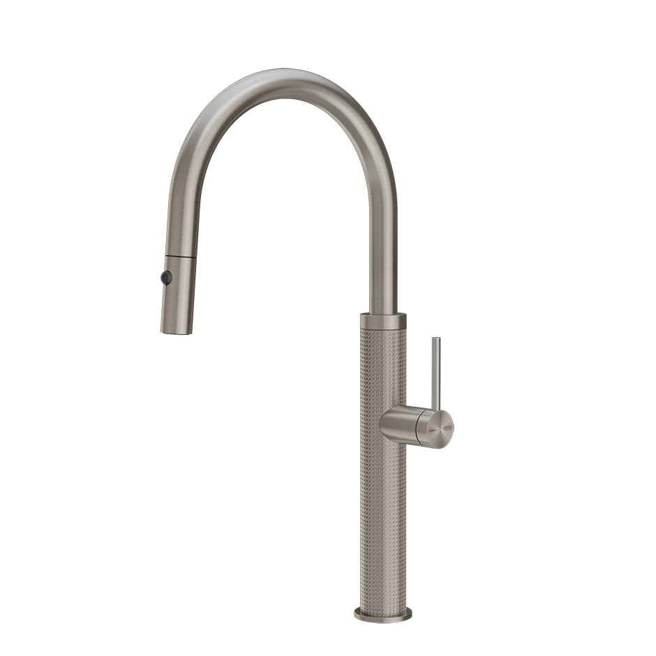 Design Küchenarmatur aus Edelstahl mit Brausefunktion