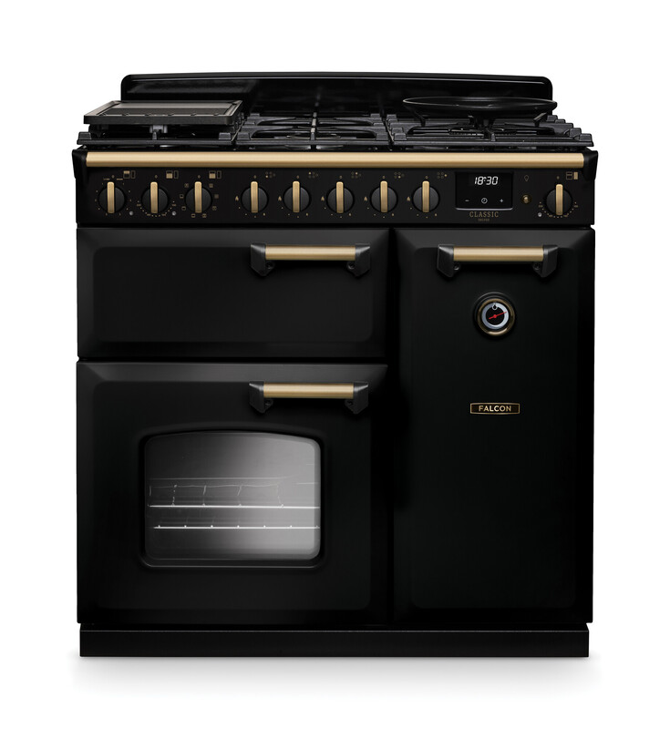 Falcon Classic Gasherd, 6 Brenner, Doppelofen, Schwarz