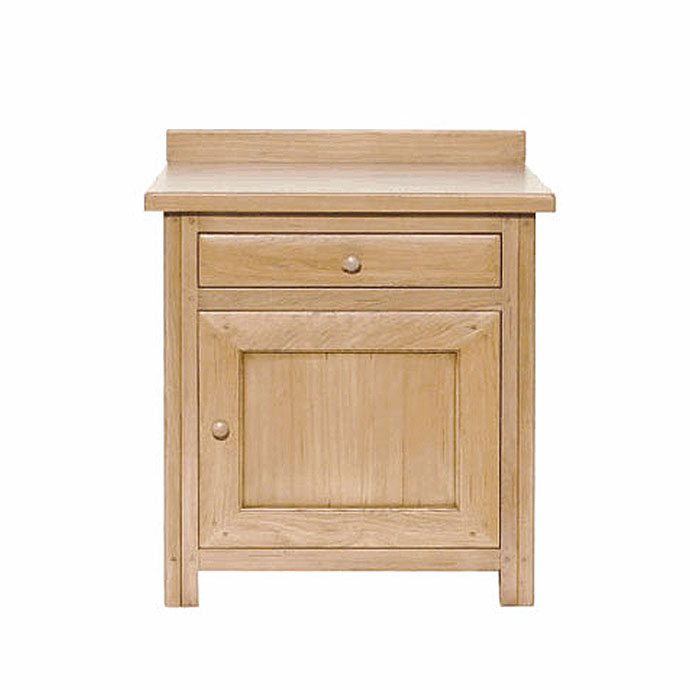 Holzkommode mit einer Schublade und einer Tür, ideal als Stauraum für diverse Wohnbereiche