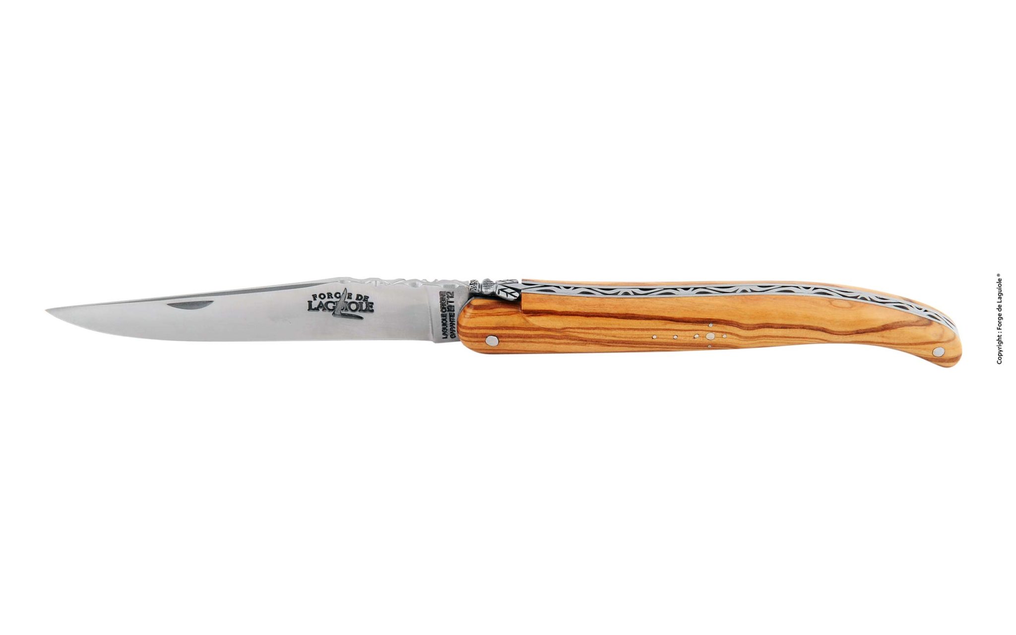 Elegantes Laguiole Taschenmesser mit Griff aus Olivenholz und Klinge aus Edelstahl, ideal als stilvolles Alltagsmesser