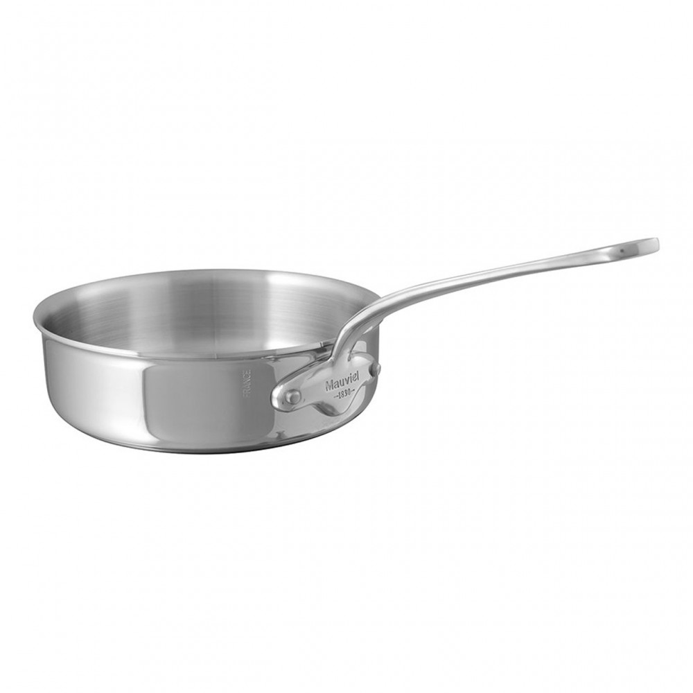 Mauviel M'Cook Stielkasserolle aus Edelstahl mit langem Griff, ideal zum Kochen und Braten