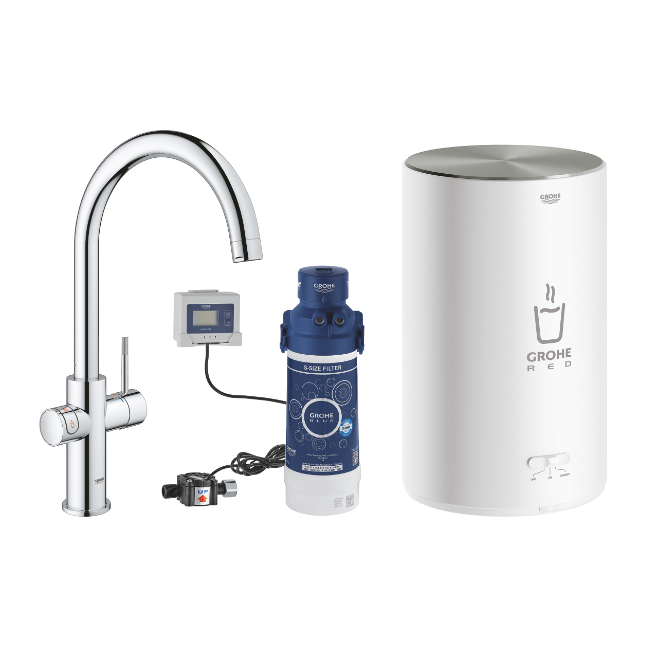 GROHE Red Komplettsystem bestehend aus Armatur, Filterkartusche, Boiler und Steuerungseinheit für die Küche