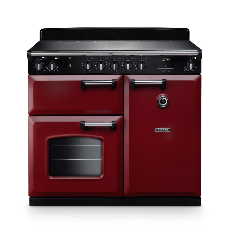 Bordeauxroter Falcon Classic Standherd mit Doppelofen