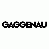 Schwarzes GAGGENAU Logo auf weißem Hintergrund, Markenlogo für exklusive Küchengeräte