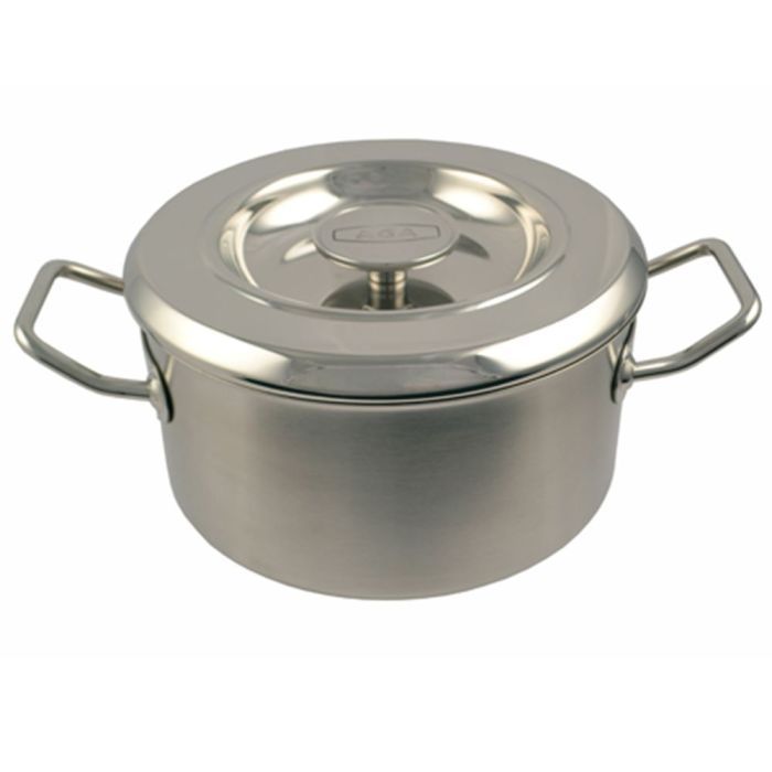 Hochwertiger Kochtopf aus Edelstahl mit Deckel und zwei Griffen für sicheres und komfortables Kochen