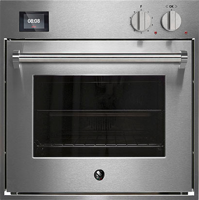 Edelstahl Einbau-Backofen mit großer Glastür, Digitalanzeige und zwei Steuerknöpfen