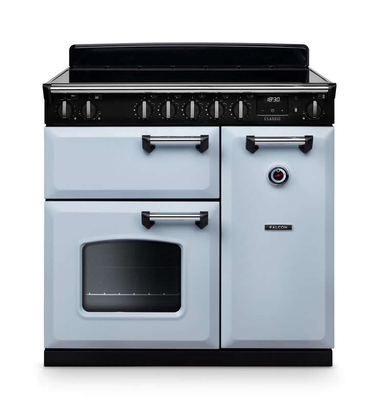 Freistehender Falcon Classic Herd in Blau mit Backofen