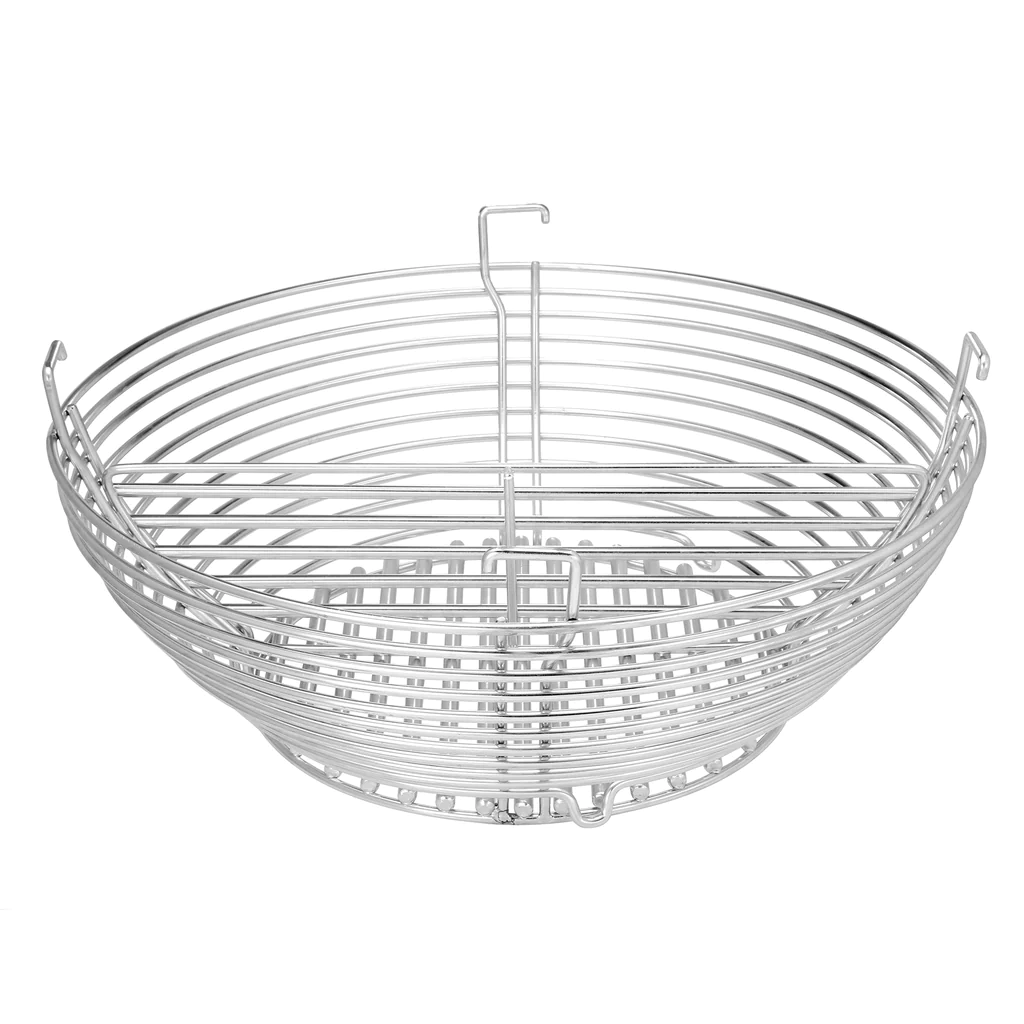 Runder Edelstahl-Grillrost mit Gittern, ideal für Holzkohlegrills, abnehmbar und leicht zu reinigen