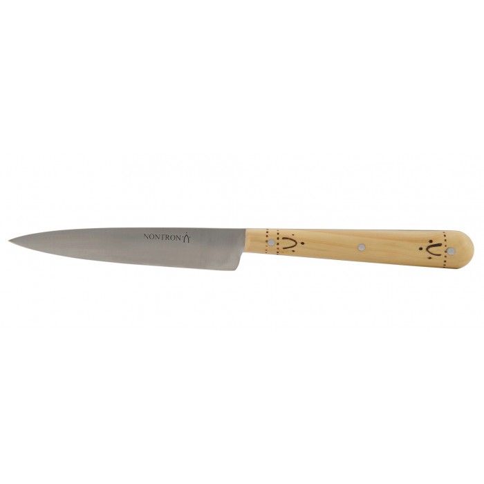 Französisches Nontron Küchenmesser mit Holzgriff und Edelstahlklinge in traditionellem Design